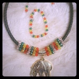 Handmade elephant necklace set